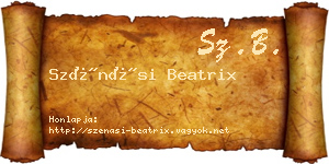 Szénási Beatrix névjegykártya