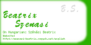 beatrix szenasi business card