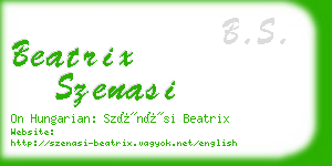 beatrix szenasi business card